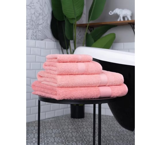 Полотенце Arya Home Arya Miranda Soft однотонное, 50x90 см, Коралловый 8680943039477