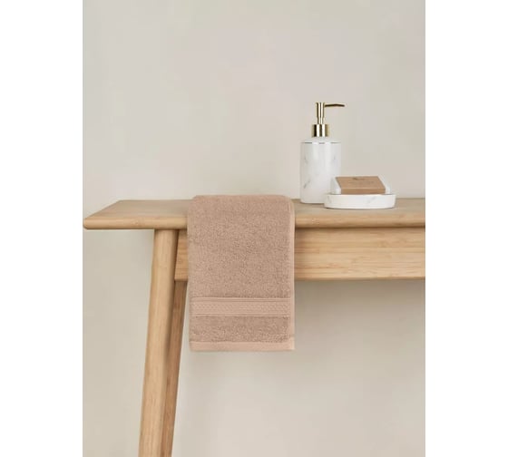 Полотенце Arya Home Arya Miranda Soft однотонное, 70x140 см, Бежевый 8680943039507