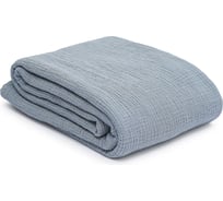 Покрывало двухстороннее Tkano из многослойного муслина джинсово-синего цвета из коллекции Essential, 180x250 TK23-BS0002