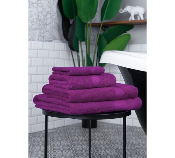 Полотенце Arya Home Arya Miranda Soft однотонное, 70x140 см, Фуксия 8680943090089