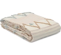 Покрывало Tkano из хлопка с бахромой голубого цвета из коллекции Ethnic, 230x250 см TK21-BS0001