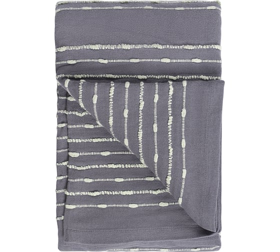 Покрывало Tkano из хлопка серого цвета с декоративной строчкой из коллекции Ethnic, 230x250 см TK19-BS0010