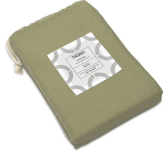Простыня Tkano из сатина цвета шалфея с брашинг-эффектом из коллекции Essential, 240x270 см TK23-SH0001