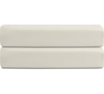 Простыня Tkano на резинке из сатина серо-бежевого цвета с брашинг-эффектом из коллекции Essential, 180x200 TK23-FS0006