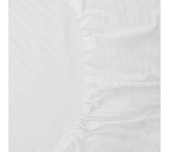 Простыня Tkano на резинке из страйп-сатина из коллекции Essential, 160x200x30 см TK24-FS0005