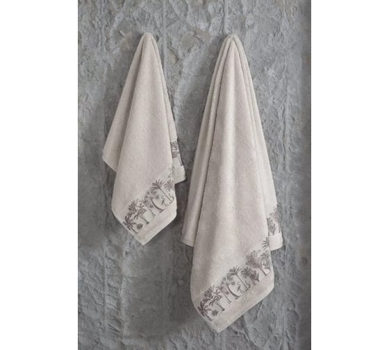 Полотенце Arya Home Arya Palm бамбуковое, 70x140 см, Пудра 8680943232977 1