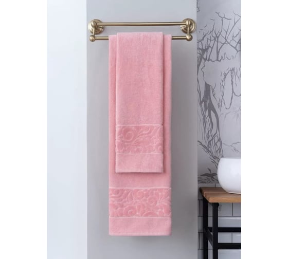 Полотенце Arya Home Arya Liber бархат, 50x90 см, Пудра 8680943037480