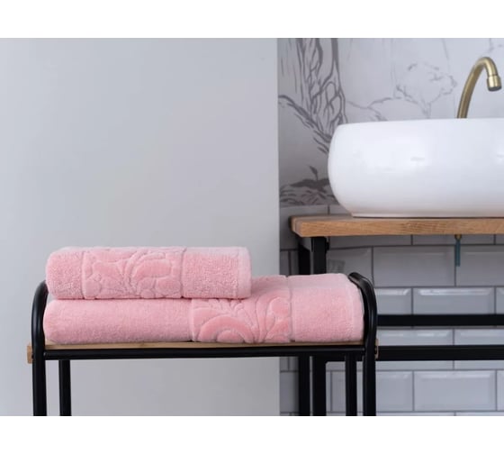 Полотенце Arya Home Arya Liber бархат, 50x90 см, Пудра 8680943037480