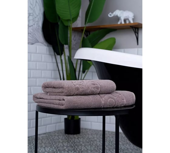 Полотенце Arya Home Arya Liber бархат, 70x140 см, Темно-Бежевый 8680943037527