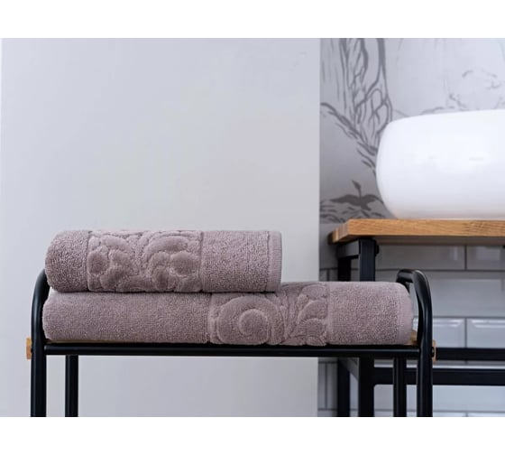 Полотенце Arya Home Arya Liber бархат, 70x140 см, Темно-Бежевый 8680943037527