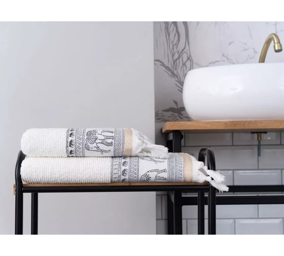 Полотенце Arya Home Arya Luck жаккард, с бахромой, 50x90 см 8680943090393
