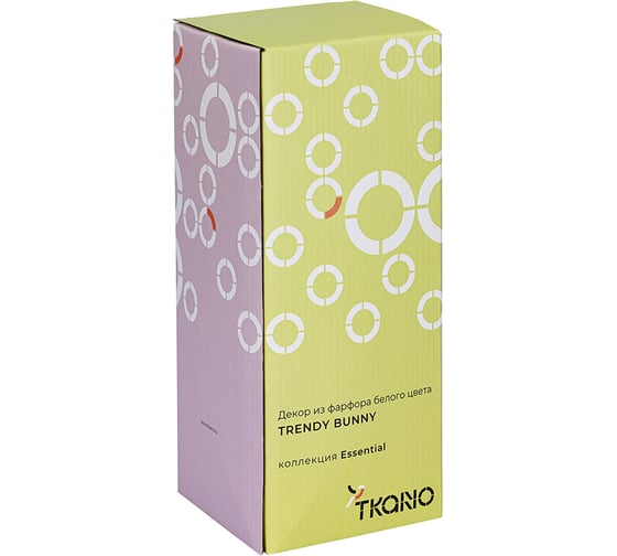 Декор из фарфора Tkano белого цвета Trendy Bunny из коллекции Essential, 12,5x12,5x30,5 см TK24-DEC-RA0003