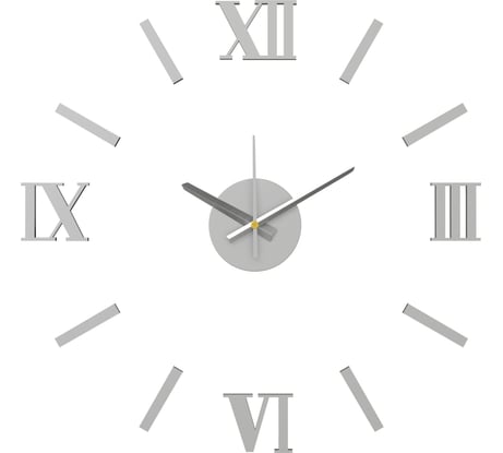 Настенные часы Kleber на клейкой ленте, 60 см, матовый хром KLE-CL204