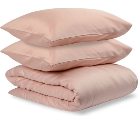 Комплект постельного белья двуспальный из сатина цвета пыльной розы из коллекции Essential Tkano TK19-DC0017