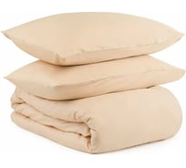 Комплект постельного белья полутораспальный из сатина бежево-розового цвета из коллекции Essential Tkano TK20-DC0041