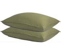 Набор из двух наволочек из сатина цвета шалфея с брашинг-эффектом из коллекции Essential Tkano 50x70 см TK23-PC0001
