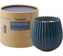 Свеча ароматическая с деревянным фитилём Green tea & Pear blossom из коллекции Edge Tkano синий, 60 ч TK23-ARO0038