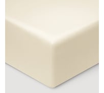 Простыня натяжная на резинке Ecotex Моноспейс сатин/хлопок, 180x200x23 ПРСС18/ванильная