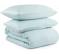 Комплект постельного белья двуспальный из сатина голубого цвета из коллекции Essential Tkano TK20-DC0050