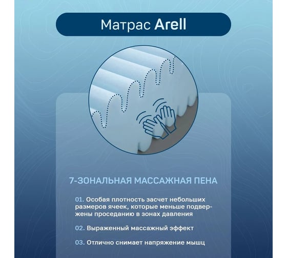 Матрас Armada Arell, Беспружинный, 140x200 см Arell140X200