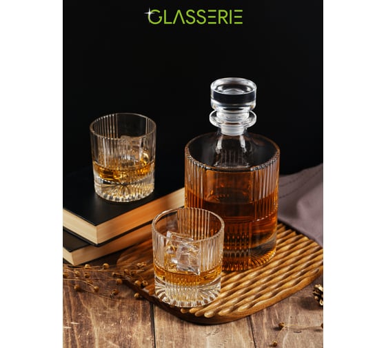 Набор из 3-х предметов GLASSERIE DANDY штоф 1 л + 2 стакана для виски 290 мл GL016