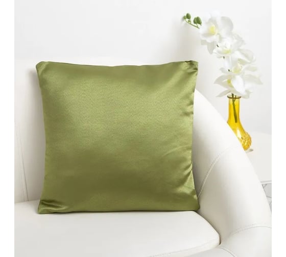 Декоративная подушка Этель 40x40 см, Дамаск CYPRESS SOLID, 100% п/э 2846294 1