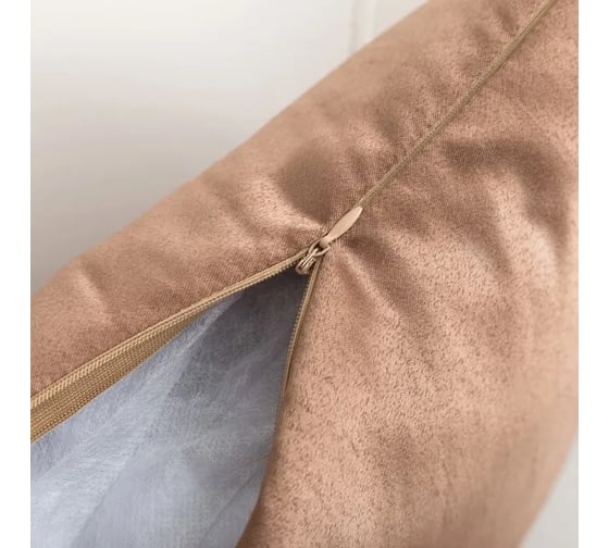 Декоративная подушка Этель 40x40 см, Дамаск CAPPUCCINO SOLID, 100% п/э 2846276