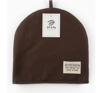 Грелка на чайник Этель Kitchen, коричневый, 28x28 см, 100% хлопок, саржа 220 г/м2 10398307