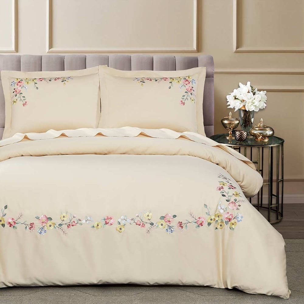 Постельное белье Arya Home Arya Deluxia сатин, с вышивкой 200x220 Hivda ...