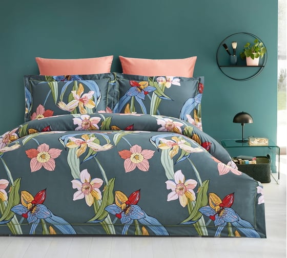 Постельное белье Arya Home Arya Exclusive, 2-спальное, 200x220 Evergreen Темнo-голубой, синий 8680943210111 1