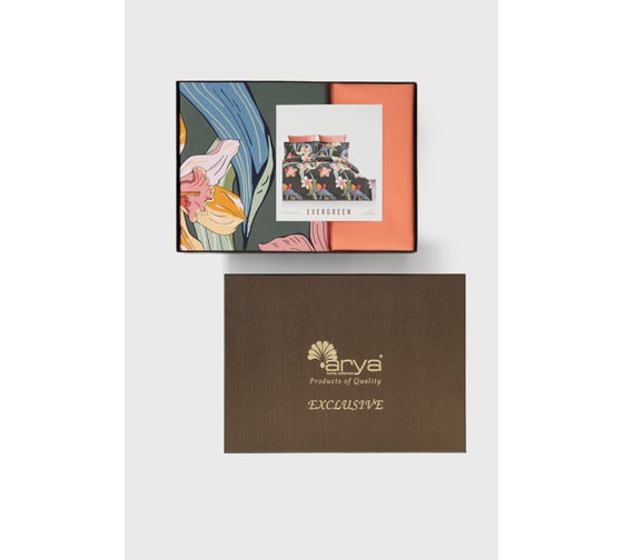 Постельное белье Arya Home Arya Exclusive, 2-спальное, 200x220 Evergreen Темнo-голубой, синий 8680943210111