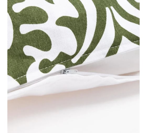 Декоративная наволочка Этель 40x40 см, Monograms green, 100% хлопок 5084365