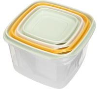 Комплект контейнеров для продуктов Phibo CLEVER 4 шт., 0,25 л + 0,45 л + 0,75 л + 1,2 л, Микс 1 433160718