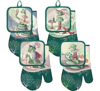 Прихватка с рукавицей МУЛЬТИДОМ "Светский образ", набор из 2-х предметов, 17x27, 4 дизайна HN88-507