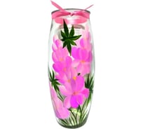 Ваза с ручной росписью Волшебная страна Розовый гиацинт, 23.5 см 007033
