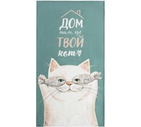 Полотенце Этель Кот 40x73 см, 100% хлопок, саржа 190 г/кв.м 5423046