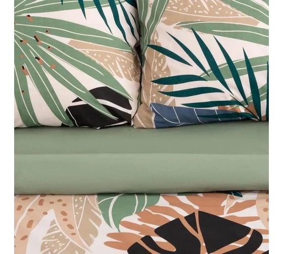 Комплект постельного белья Этель полутораспальный Colored tropics (вид 2) 143х215 см, 150х214 см, 70х70 см 2 шт, поплин 125 5418223