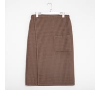 Полотенце вафельное банное Этель "Boho" килт, 75*145 см, мокко, 100% хлопок, 290 г/м2 6243532