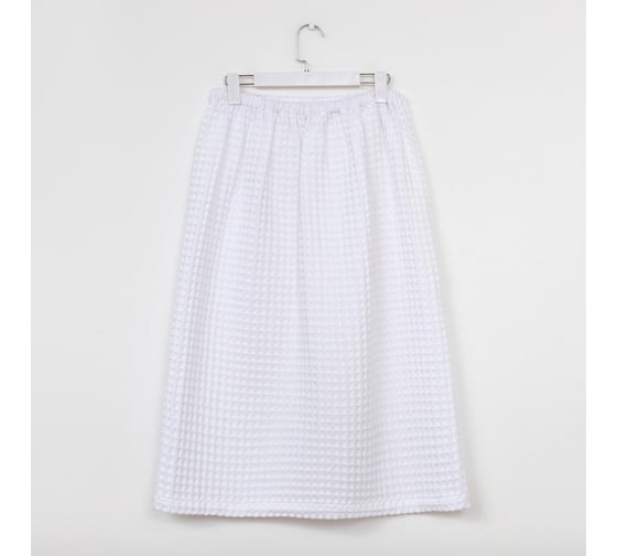 Полотенце вафельное банное Этель "Boho" килт, 75*145 см, белый, 100% хлопок, 290 г/м2 6243502