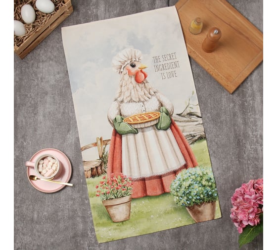 Полотенце кухонное Этель "Праздничный пирог" 40x70 см, 100% хлопок, 190 г/м2 10226828