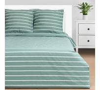 Комплект постельного белья Этель дуэт, Mint stripes 143*215 см-2 шт, 220*240 см, 70*70 см-2 шт, 100% хлопок, поплин 6632207