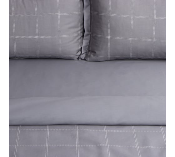 Комплект постельного белья Этель дуэт, Cage: grey, 143*215-2 шт, 215*240, 50*70+3-2 шт, мако-сатин, 114 г/м2 10060104