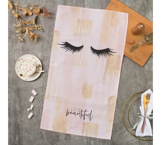 Полотенце Этель Hello beautiful 40x73 см, 100% хлопок, саржа 190 г/м2 4645855