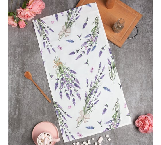 Полотенце Этель Lavender (вид 2) 40x73 см, 100% хлопок, саржа 190 гр/м2 7560446