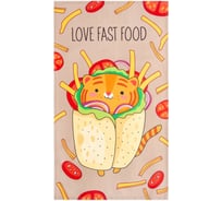 Полотенце Этель Love fast food 40x73 см, 100% хлопок, саржа 190 г/м2 7091235