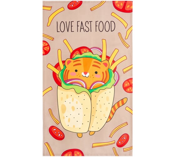 Полотенце Этель Love fast food 40x73 см, 100% хлопок, саржа 190 г/м2 7091235 1