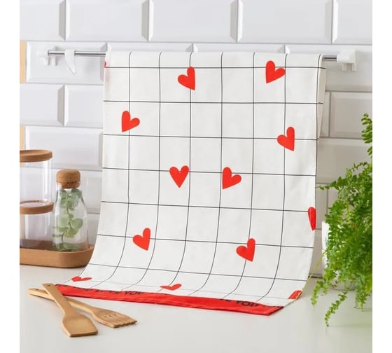 Полотенце Этель Love is 40x73 см, 100% хлопок, саржа 190 г/м2 5376673