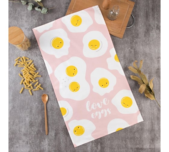 Полотенце Этель Love eggs 40x73 см, 100% хлопок, саржа 190 гр/м2 5423078