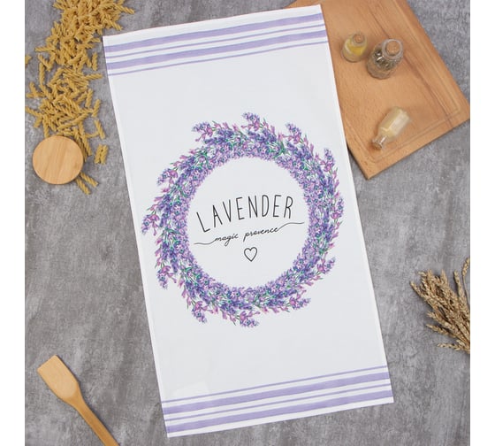 Полотенце Этель Lavander 40x73 см, 100% хлопок, саржа 190 г/м2 10111211