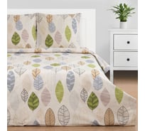 Комплект постельного белья Этель Foliage евро, 200х217 см, 220х240 см, 70х70 см -2 шт., бязь 7534025